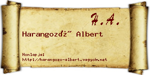 Harangozó Albert névjegykártya