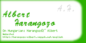 albert harangozo business card
