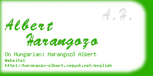 albert harangozo business card